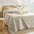 Couvre-lit matelassé microfibre motif géométrique (beige)