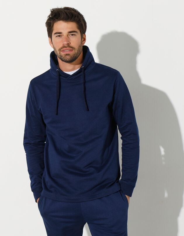Sweat molleton col montant croisé (marine)