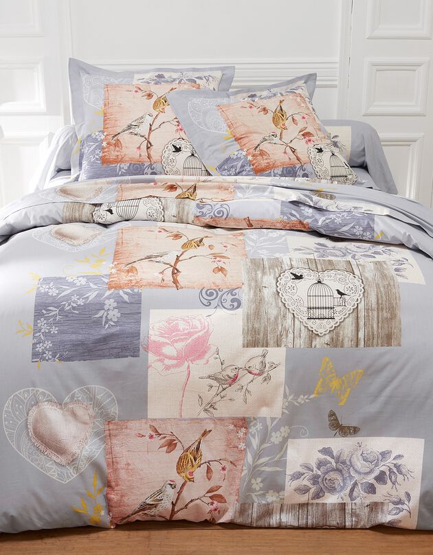 Linge de lit Agathe coton (gris)