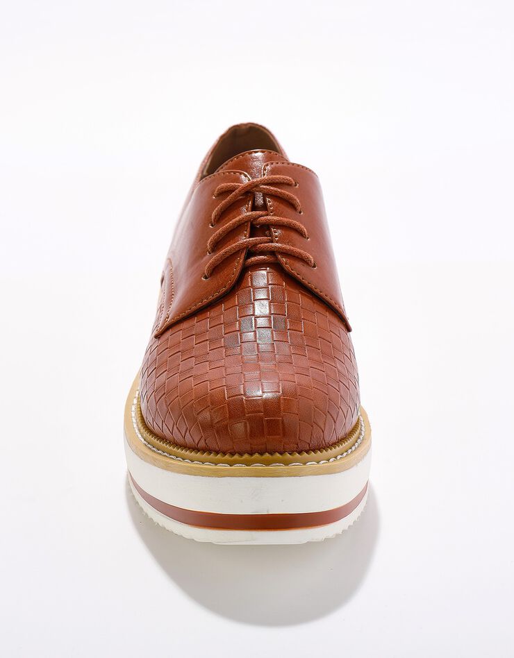 Derbies compensés effet tissé - caramel (caramel) Derbies compensés effet tissé - caramel (caramel)