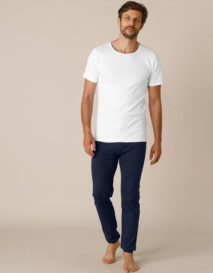 Tee-shirt sous-vêtement homme col rond manches courtes coton - lot de 2 (blanc) Tee-shirt sous-vêtement homme col rond manches courtes coton - lot de 2 (blanc)