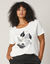 T-shirt manches courtes print placé (blanc)