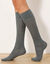 Chaussettes hautes en maille torsadée unie - lot de 2 paires  (beige + anthracite)