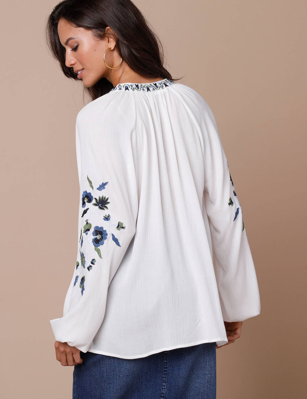 Blouse Brodée Femme Ivoire - Taille S | Neuf Sans étiquettes, Parfait état