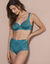 Gainette maille satinée et dentelle Salford - lot de 2 (lagon + émeraude)