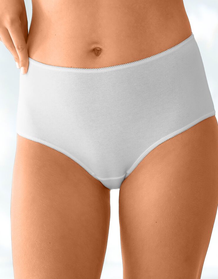 Culotte forme maxi coton stretch - Lot de 4 (nude + blanc) Culotte forme maxi coton stretch - Lot de 4 (nude + blanc)