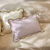 Coussin vichy feston contrastant (parme)