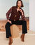 Gilet sans manches toucher doux, boutons dorés (chocolat)