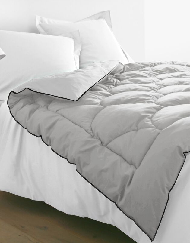 Edredon bicolore (gris + blanc)