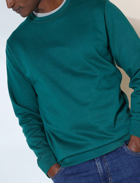 Sweat molleton col rond (vert sapin)