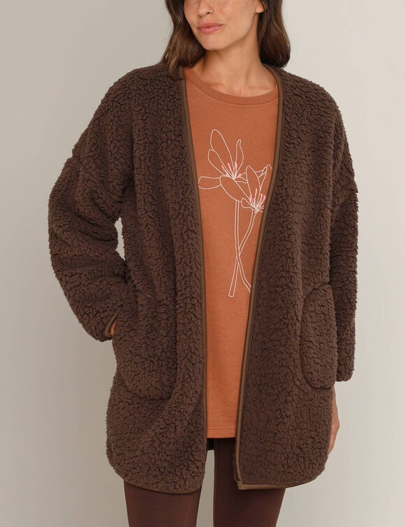 Veste d'int&eacute;rieur en sherpa  (chocolat)