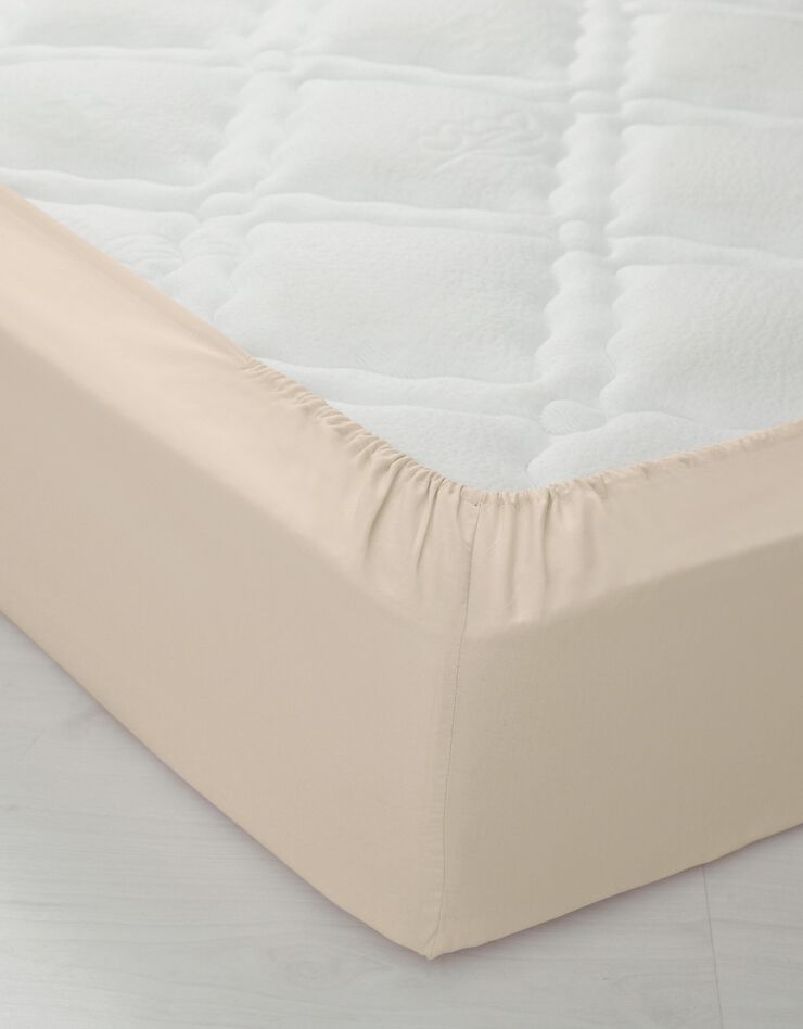 Linge de lit uni polycoton (sable)