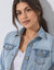 Veste boutonn&eacute;e en jean (bleached)