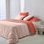 Linge de lit uni bicolore - coton 57 fils/cm&sup2; (potiron / rose poudr&eacute;)