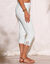 Legging 3/4 macram&eacute;, taille &eacute;lastiqu&eacute;e (blanc)