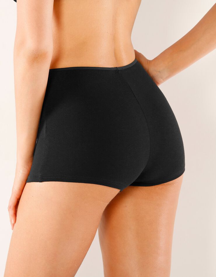 Boxer en coton extensible uni – Lot de 10 (blanc / noir) Boxer en coton extensible uni – Lot de 10 (blanc / noir)