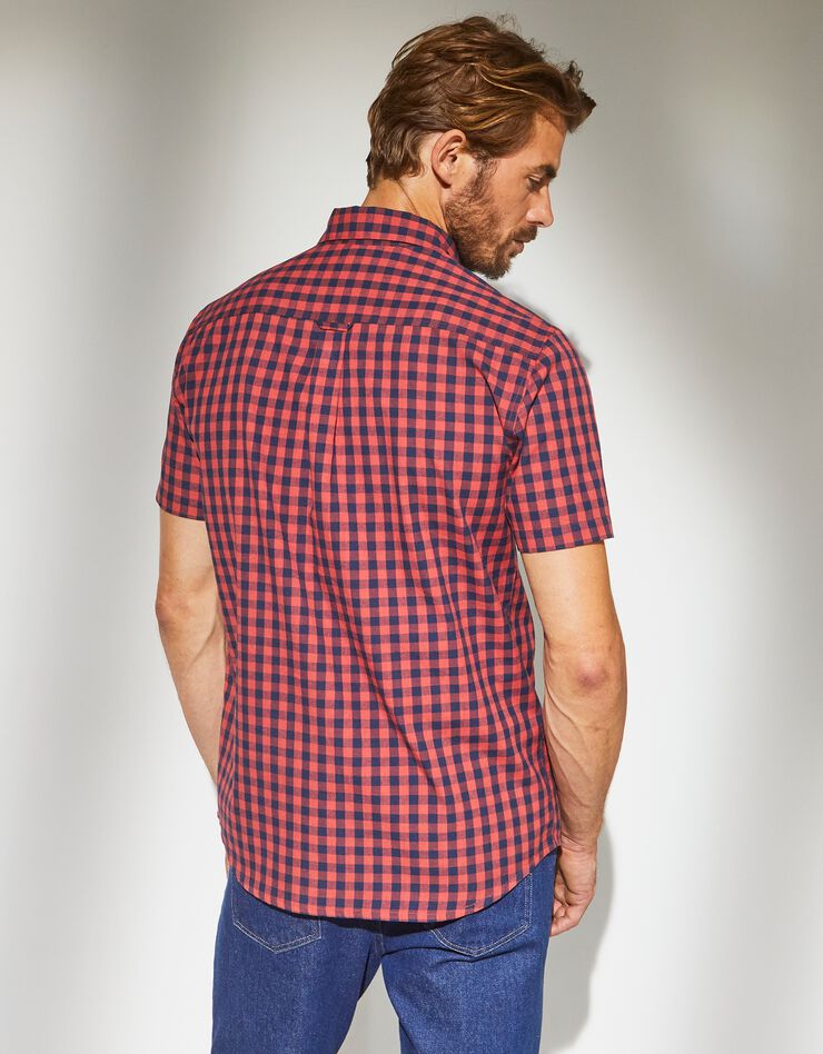 Chemise vichy manches courtes (marine / corail)