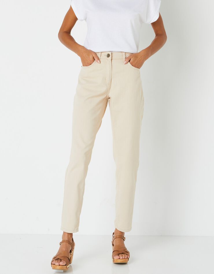 Jean stretch coupe mom couleur, spécial petites (grège) Jean stretch coupe mom couleur, spécial petites (grège)