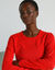 Pull col rond uni, manches longues (rouge)