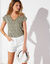 Short à revers, stretch (blanc)