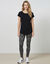 T-shirt col rond, manches courtes (noir)