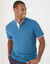 Polo uni col mao maille piqu&eacute;e manches courtes (bleu canard)