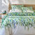 Linge de lit L&eacute;onie imprim&eacute; v&eacute;g&eacute;tal - coton 57 fils/cm&sup2; (&eacute;cru / vert)