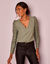 Blouse décolleté festonné dos, manches dentelle (bronze)