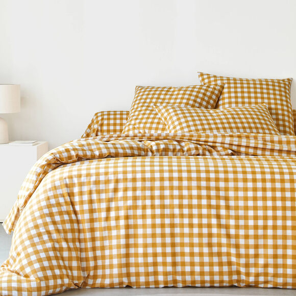 Linge de lit Lou en flanelle imprim&eacute;e (miel)