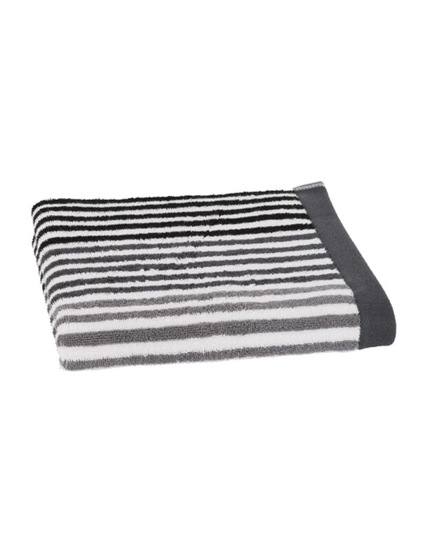Serviette éponge coton rayure camaïeu - 500g/m² (gris)