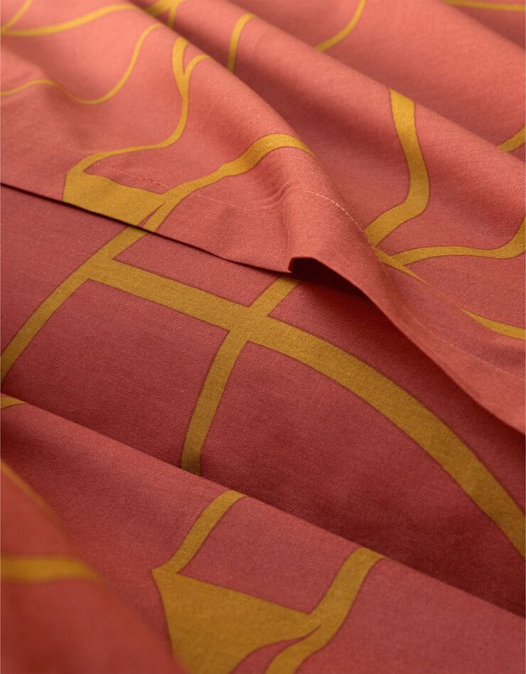 Linge de lit Geoffroy en coton à motifs graphiques (terracotta)