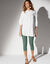 Legging 3/4 uni - lot de 2 (vert grisé / blanc)