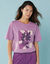 T-shirt manches courtes imprimé placé, Spécial Petites (violine) T-shirt manches courtes imprimé placé, Spécial Petites (violine)
