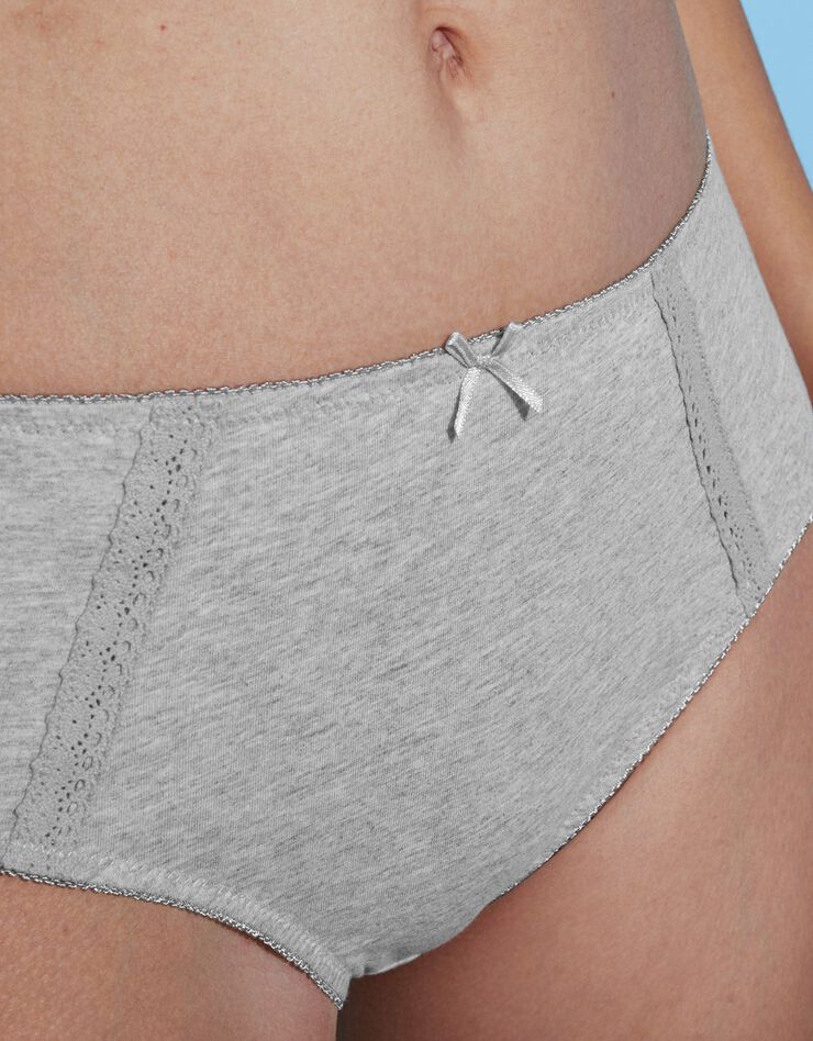 Culotte maxi en coton ajouré - Lot de 2 (gris + pêche) Culotte maxi en coton ajouré - Lot de 2 (gris + pêche)