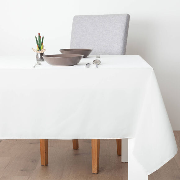 Nappe unie toucher peau de pêche (blanc cassé)