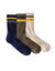 Chaussettes c&ocirc;tel&eacute;es - lot de 3 paires (kaki)