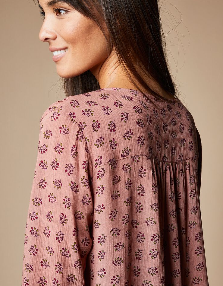 Blouse imprimée manches longues (bois de rose) Blouse imprimée manches longues (bois de rose)