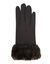 Gants tactiles poignets fourr&eacute;s  (marron / noir)