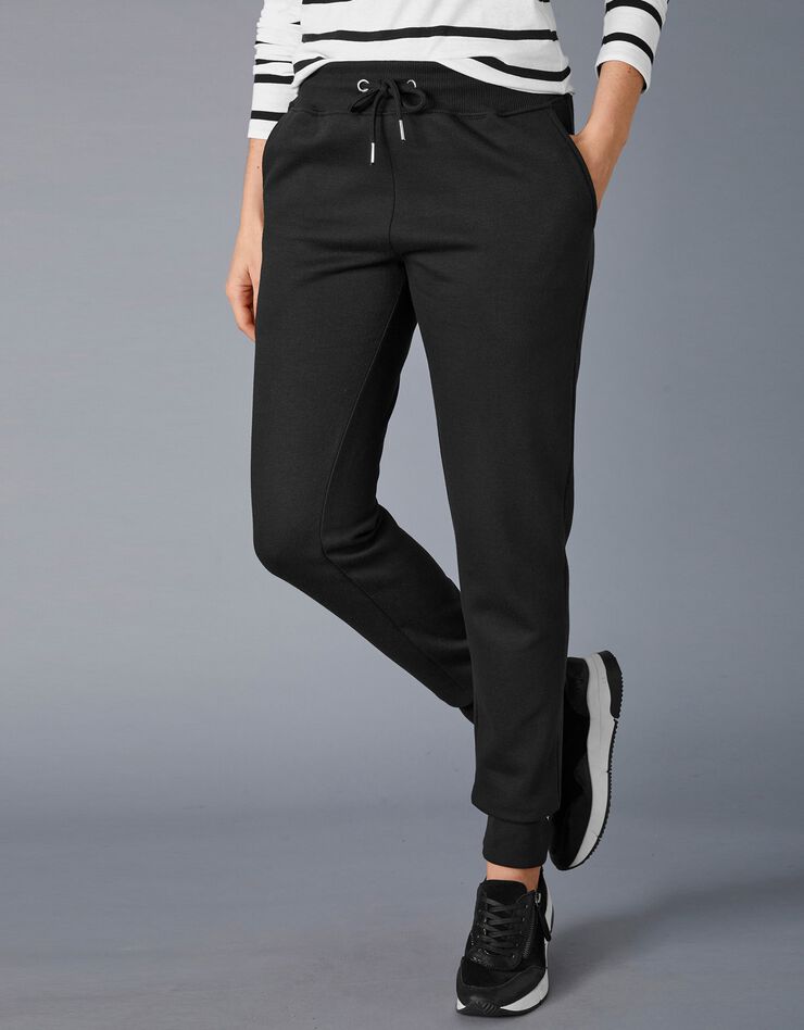 Pantalon jogging en molleton gratté (noir) Pantalon jogging en molleton gratté (noir)