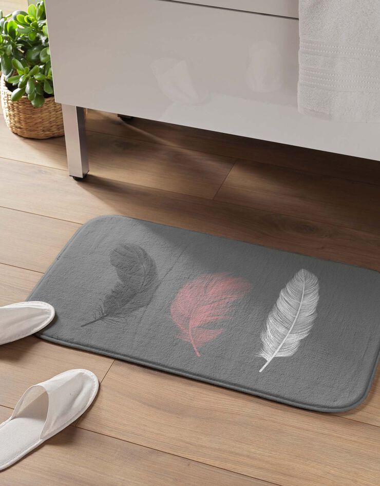 Tapis de bain imprimé Pénélope (gris)