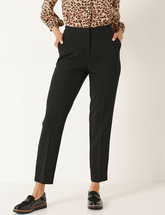 Pantalon cigarette, fluide (noir)