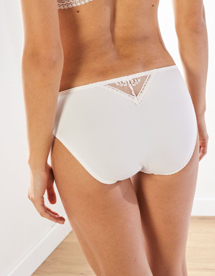 Culotte forme midi microfibre et dentelle stretch Yamba - Lot de 2 (ivoire) Culotte forme midi microfibre et dentelle stretch Yamba - Lot de 2 (ivoire)