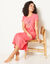 Chemise de nuit longue imprimée chat (corail)