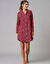Chemise de nuit en pilou forme liquette imprim&eacute; coeur (cerise)