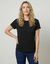 T-shirt bo&icirc;te manches coudes (noir)