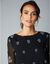 Robe en voile imprimé, manches 3/4 (noir / gris)
