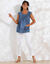 Tunique évasée col rond, denim (bleached)