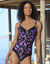Maillot de bain 1 pièce avec armatures flexibles imprimé Lokia (noir / fuchsia)