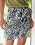Jupe-short nouée, imprimée (bleu / vert)