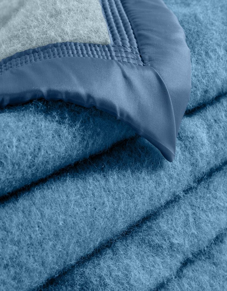 Couverture bicolore laine 730g/m2 Colombine® (bleu)